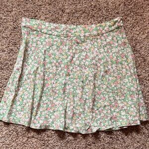 Elodie Floral Green Skater Skirt